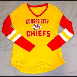 Yellow and Red Kansas City Chiefs Long Sleeved Shirt